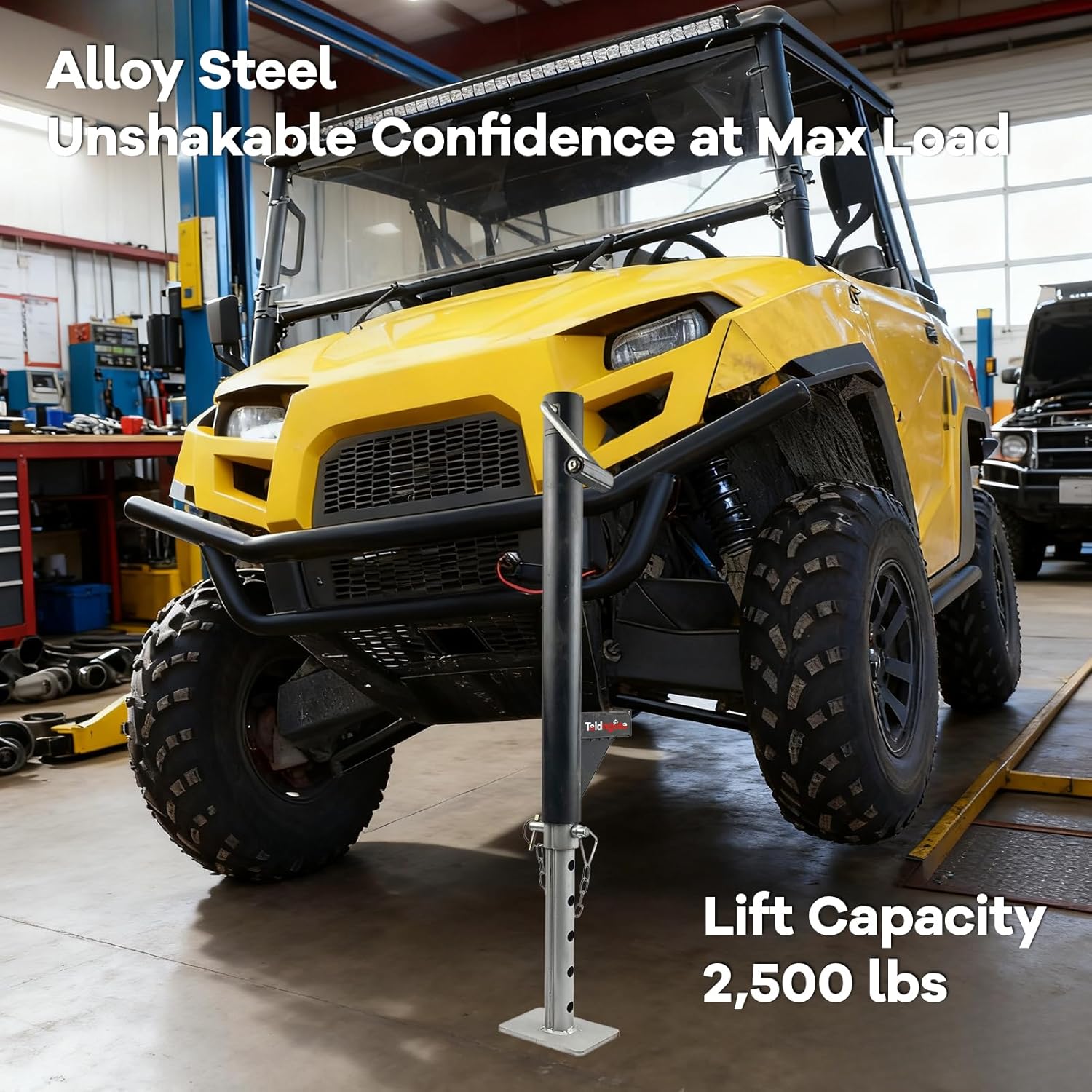 ATV UTV Quick Lift Jack (6"-36" Range), Alloy Steel Extended Range Quick Lift Field Jack, High Capacity Jacks and Roll Bar Mounting System, 2500 lbs. Capacity