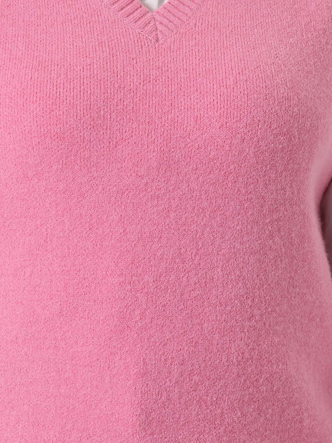 Agnes Orinda Plus Size Sweater Vest for Women V Neck Knit Vests Solid Classic Sleeveless Pullover Sweaters Tops - Image 5