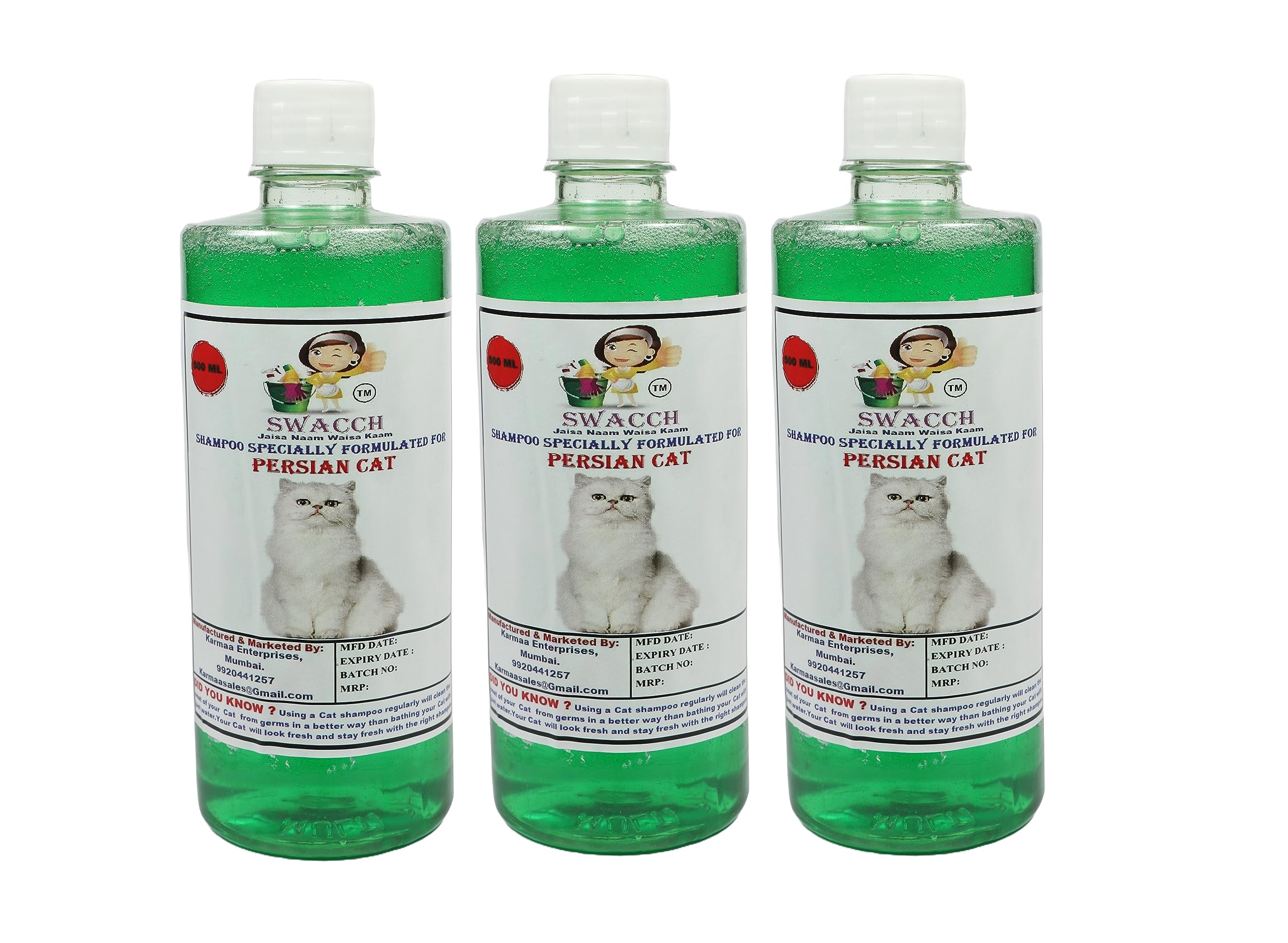 SWACCH Shampoo Specially FORMULATED for Persian CAT 500ML (Pack of 3) NEEM ALOVERA (B0BVG5ZD1P) Amazon Price History, Amazon Price Tracker
