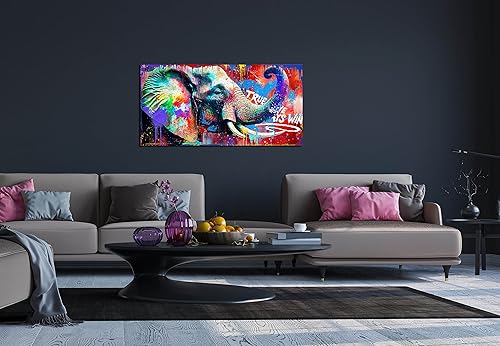 Miniatura 49 de JKWALL77 Arte de pared de graffiti – Decoración de pared de arte abstracto grande – Arte de pared en lienzo para sala de estar, listo para colgar