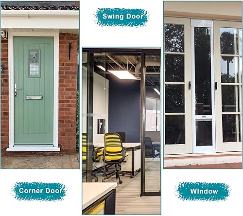 Miniatura 7 de 16 sellos de esquina de puerta, sello de marco de jamba de puerta exterior, tapones de cuña autoadhesivos, almohadillas de espuma para burletes de