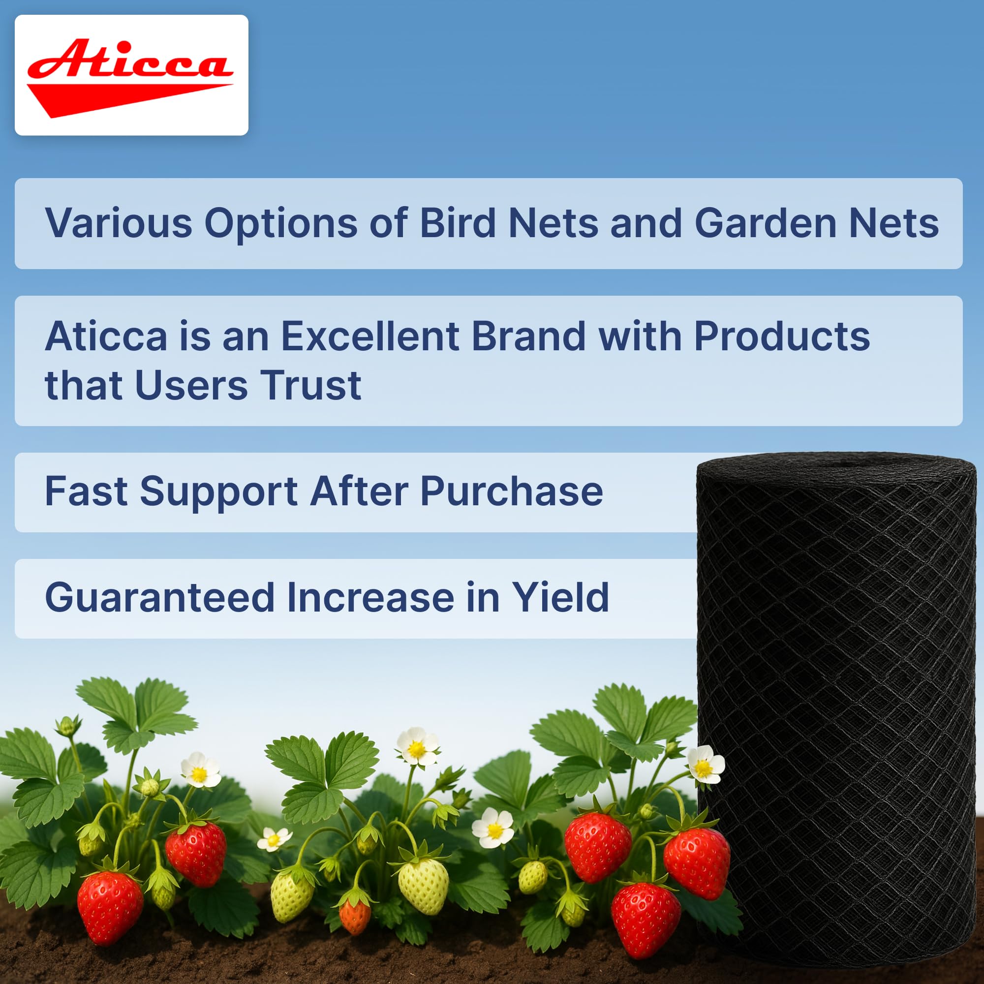 Aticca Red para pájaros de 13 x 40 pies