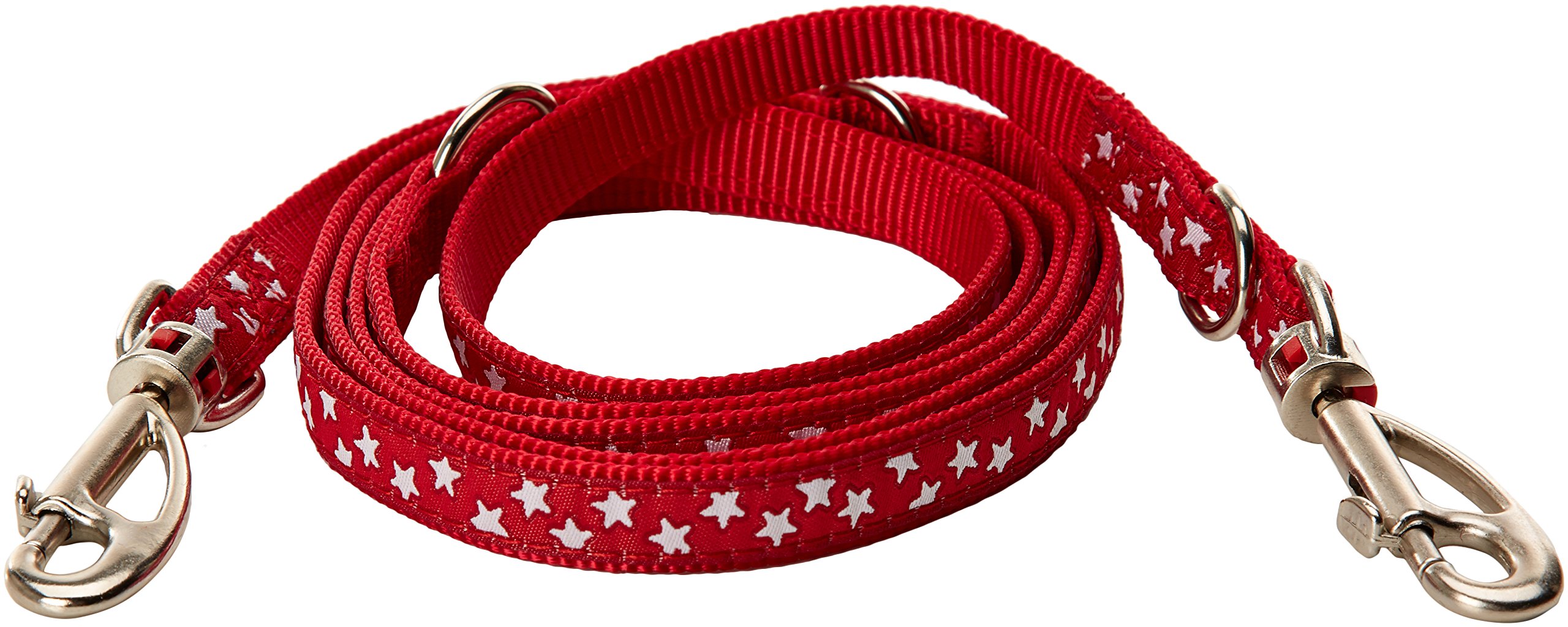 Red Dingo Dog Lead 3 Positions Red Etoiles White