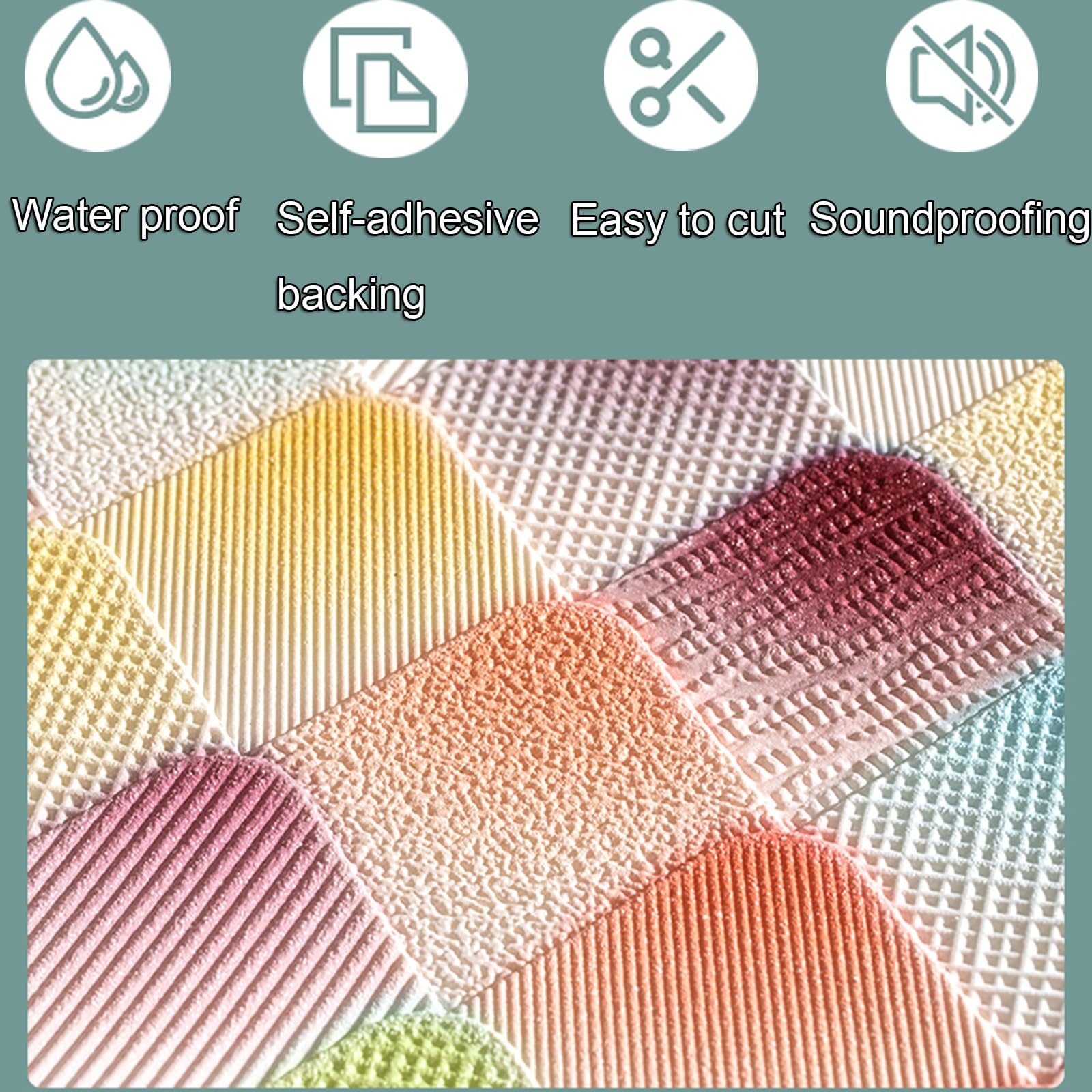 10 Paneles de Pared 26.4x27.6" Creativos Impermeables Y Autoadhesivos Panele Decorativos 3D Decoración Pared Moderna Y Gruesa para Interiores Corte Libre Insonoro E Inodoro