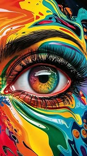ARTGOTO Large Paint by Numbers Kits for Adults,15.7x27.5inch/40x70cm Painting by Numbers for Adults Eye,Paint by Numbers Canvas Kits for Home Room Wall Decor (Without Frame)