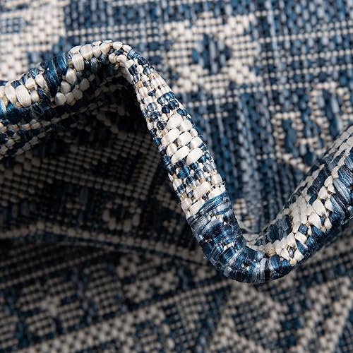 Miniatura 38 de Rugs.com Outdoor Aztec Collection Alfombra – 4 x 6 pies alfombra de tejido plano gris carbón perfecta para salas de estar, grandes comedores, planos