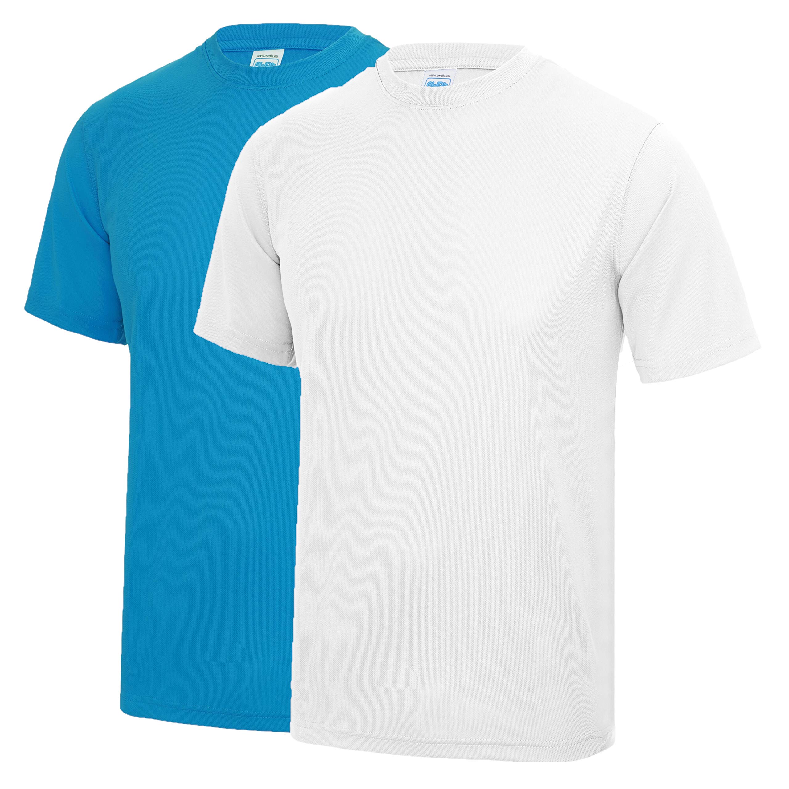 AWDis Just Cool JC001 Cool T 2 Pack - Sapphire Blue/Arctic White - Large