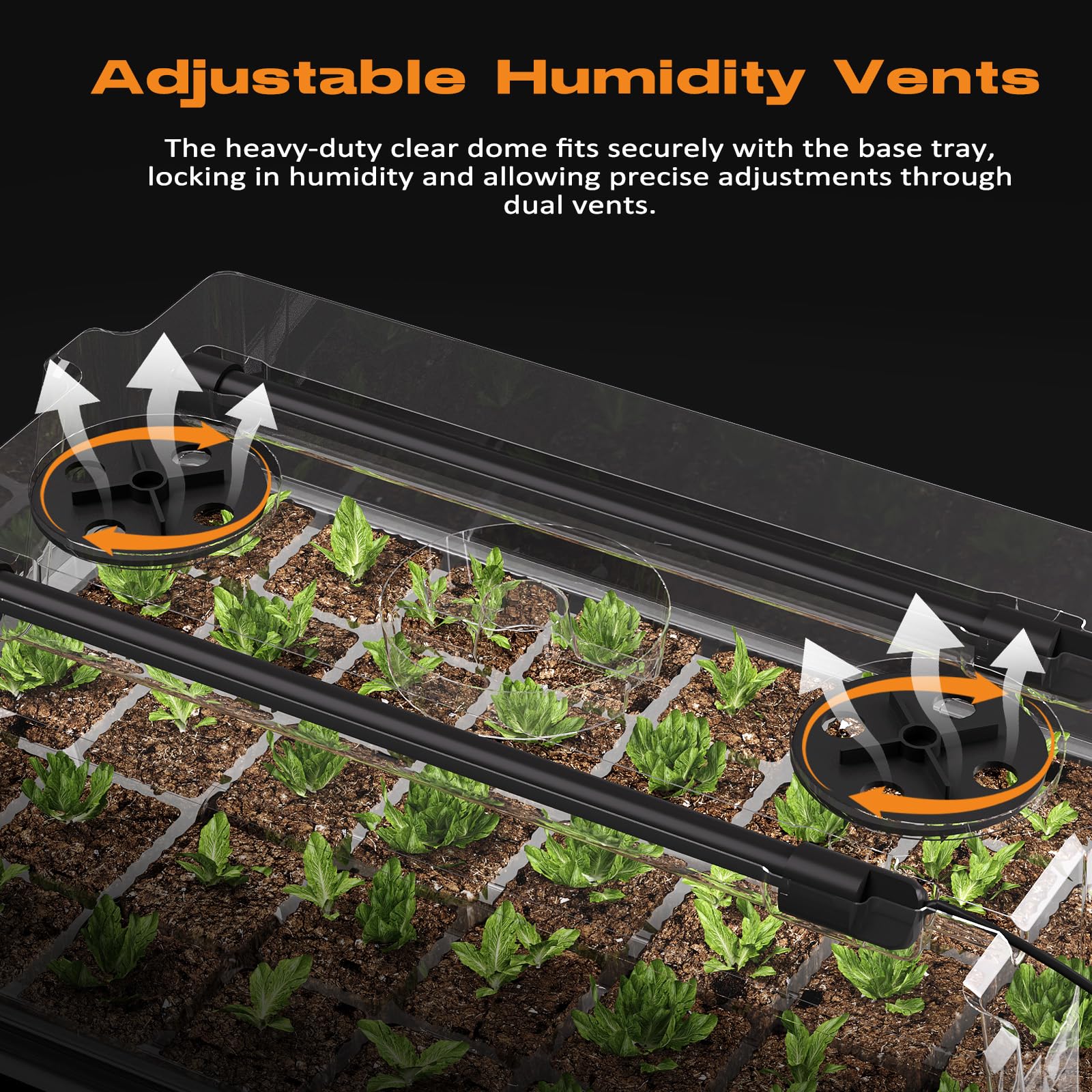 Patigrow Vassoio di avviamento per semi autoirrigante a 80 celle con luce di coltivazione, kit di avviamento per semi con cupola di umidità da 10,3 cm, vassoio iniziale per piantine da interno, vassoi