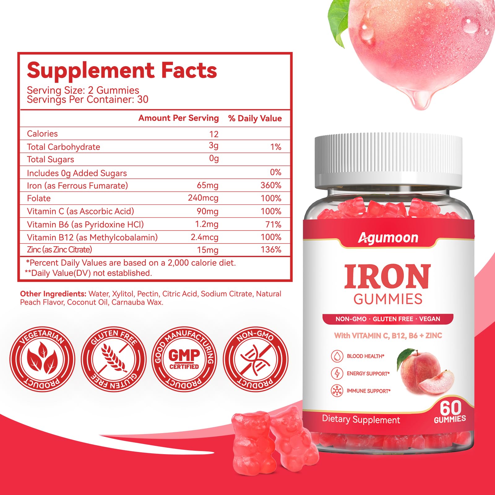 Iron Supplement Gummies for Women & Men, Iron Gummies — Amazon image 7