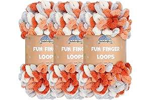 Jubilee Loops Yarn - Soft Polyester Craft Yarn Perfect for Beginners (Ares, 3 Skeins)