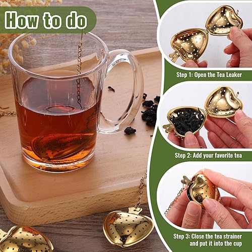 Miniatura 3 de Sumind 100 coladores de té de acero inoxidable, infusor de bolas de té de hojas sueltas, difusor de intervalo de té más pronunciado, filtros de té