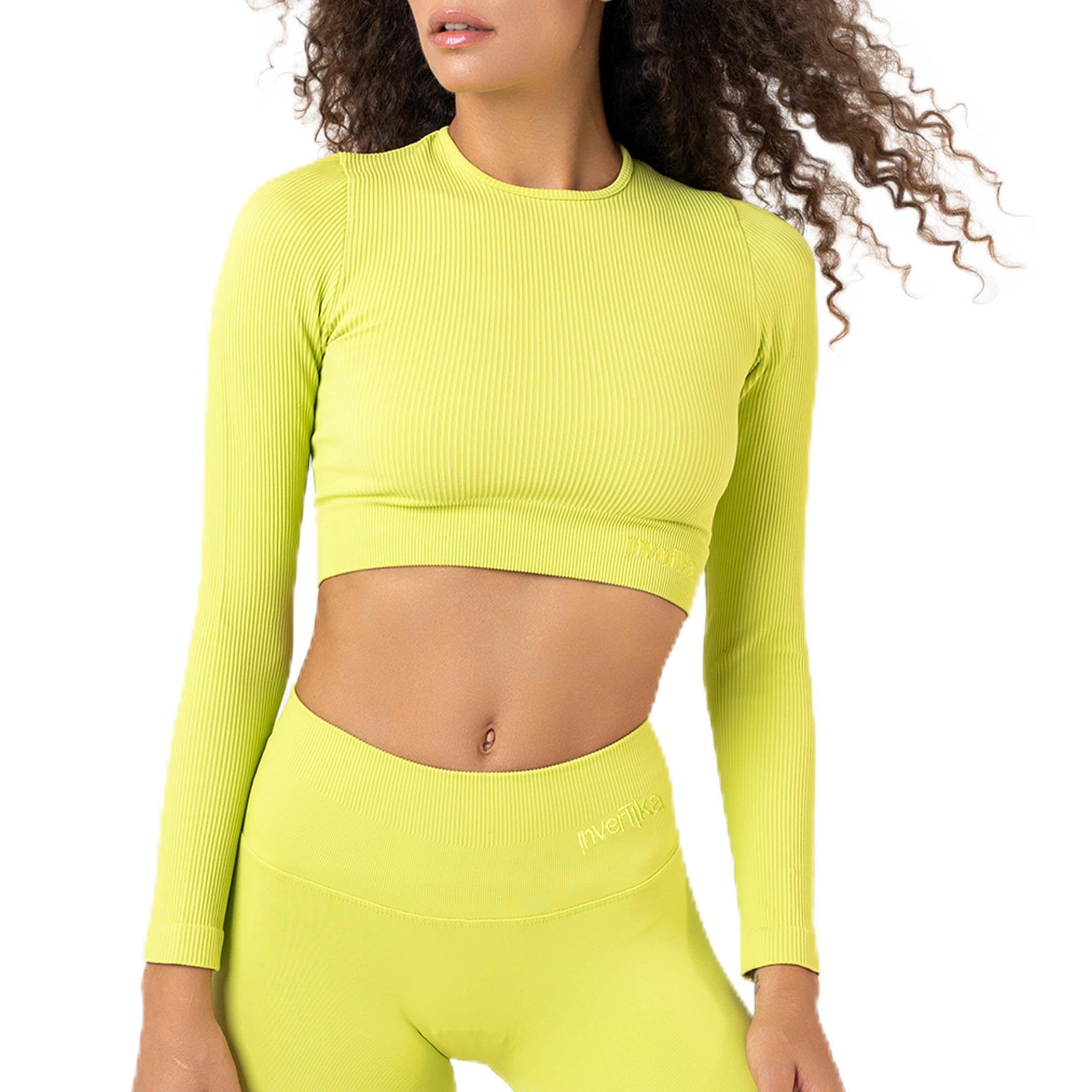 Invertika Top Sportswear Donna in Microfibra Effetto Push up Modellante e Contenitivo - Intimo Sportivo Donna a Costine Made in Italy