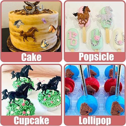 Miniatura 4 de Molde de silicona para caballo, 4 piezas, moldes de fondant para botas de vaquero, molde de chocolate, decoración de pasteles, dulces, azúcar,
