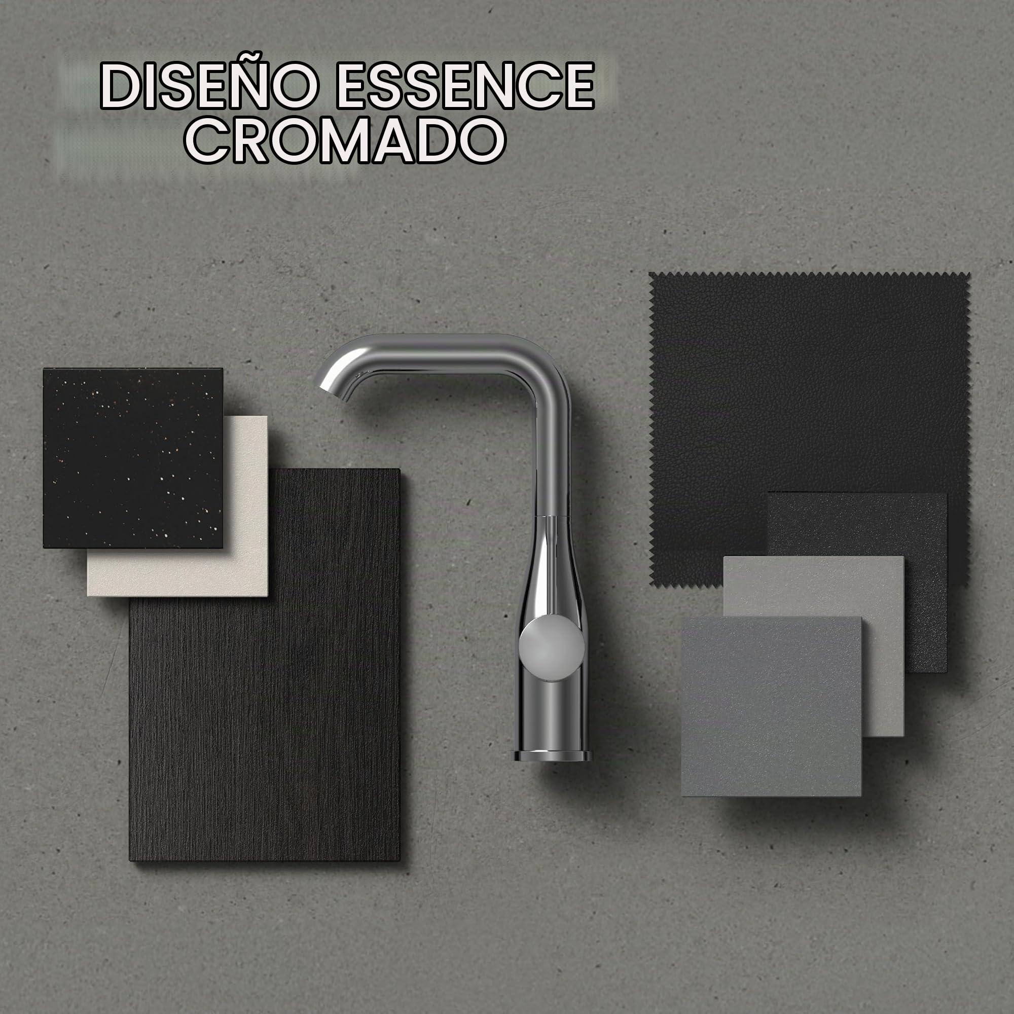Grohe Essence - Grifo de lavabo, monomando con cuerpo liso, con limitador ecológico de temperatura, Tamaño S, (1/2") (Ref. 23590001)