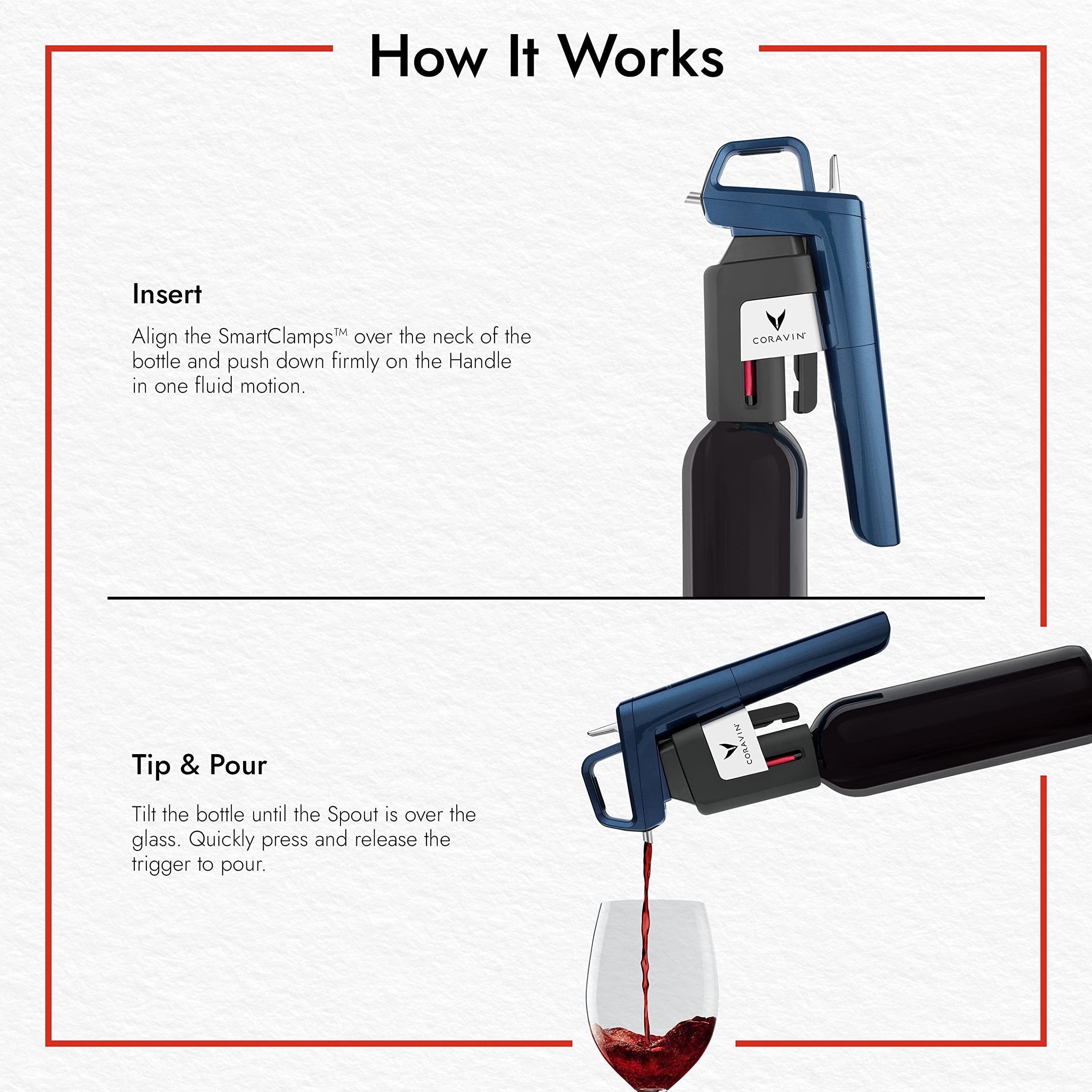 Coravin Timeless Six Plus Wine Preservation System - By-the-Glass Wine Saver - Wine Aerator, 3 Gas Capsules, 6 Screw Caps, Clearing Needle & Carry Case - White Wine, Red Wine & More - Midnight Blue