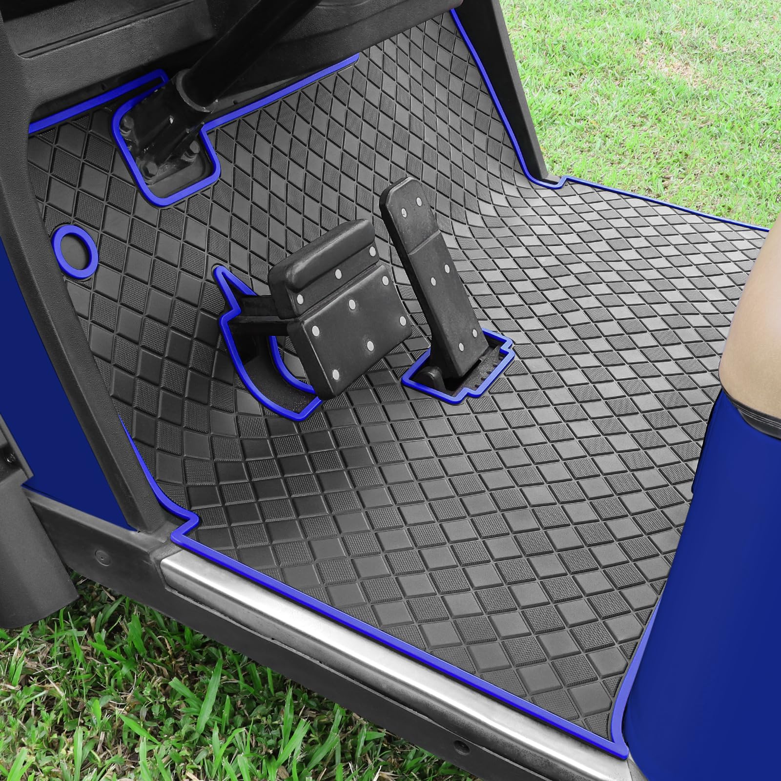 golf cart floor liner mat 8mm thick rubber full coverage fit for ezgo txt (1994-2025), express s4 (2012-2020), cushman workhorse, ex1 (2020), valor, navitas, some star carts mats replacement