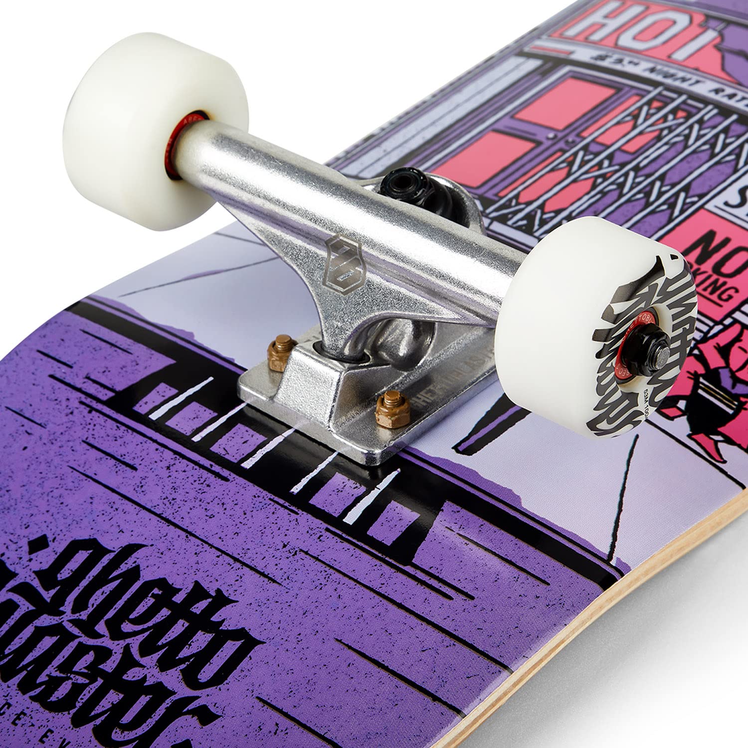 GHETTOBLASTER Skateboard 80x20 cm - Bambino - Adulto - Da Trick già assemblato - Tavola in Acero 7 Strati - Cuscinetti Abec 9 - Ruote 53mm