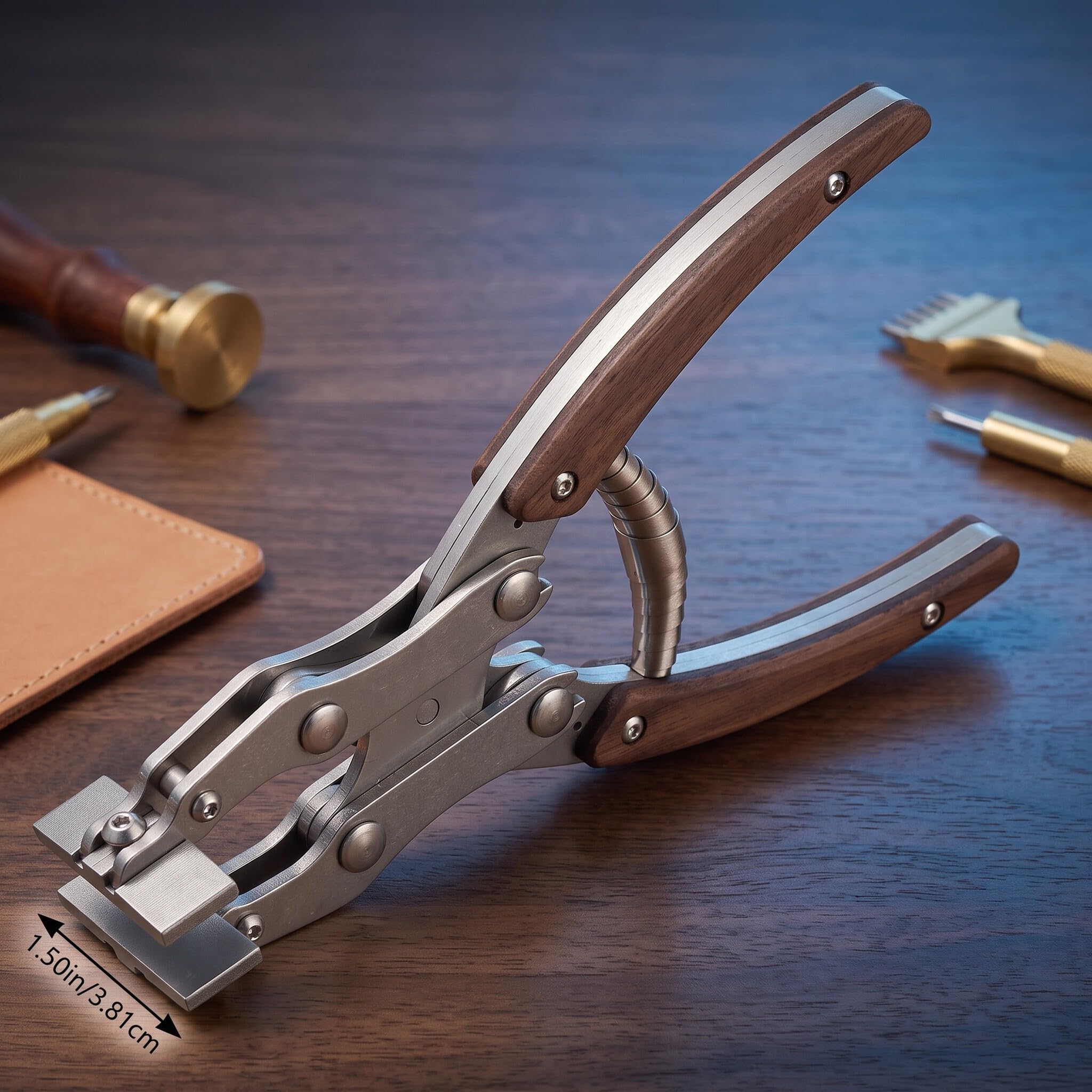 Szczypce płaskie z czarnego orzecha 38 mm, podwójna konstrukcja, równoległe i krzyżowe, z premium sprężyną skrętną, do precyzyjnego chwytu