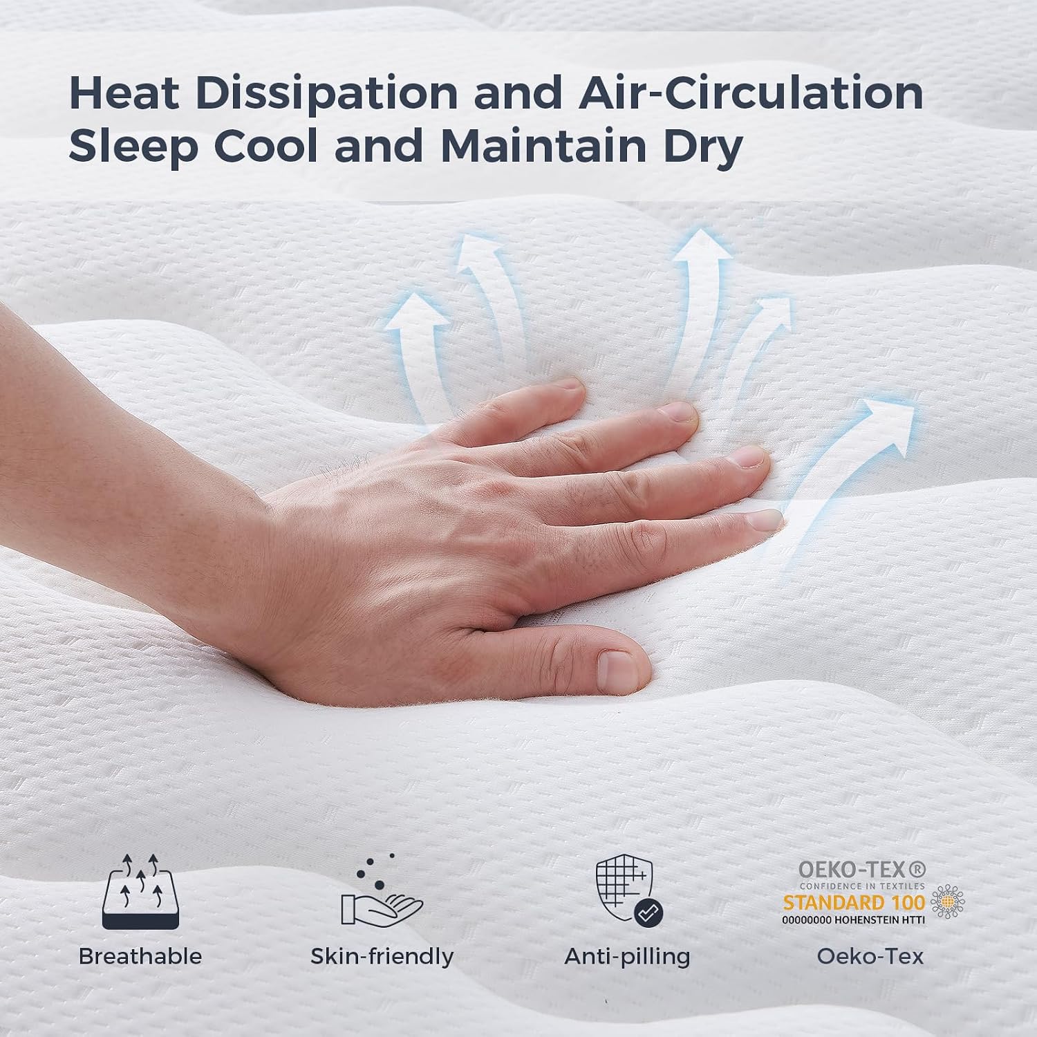 Resspry Small Double Mattress,10.6 Inch Memory Foam Pocket Sprung Mattress,Supportive and Cooling, Motion Isolation,Pressure Relief,Medium Firm,Extra Support,The Eternal... - Image 3