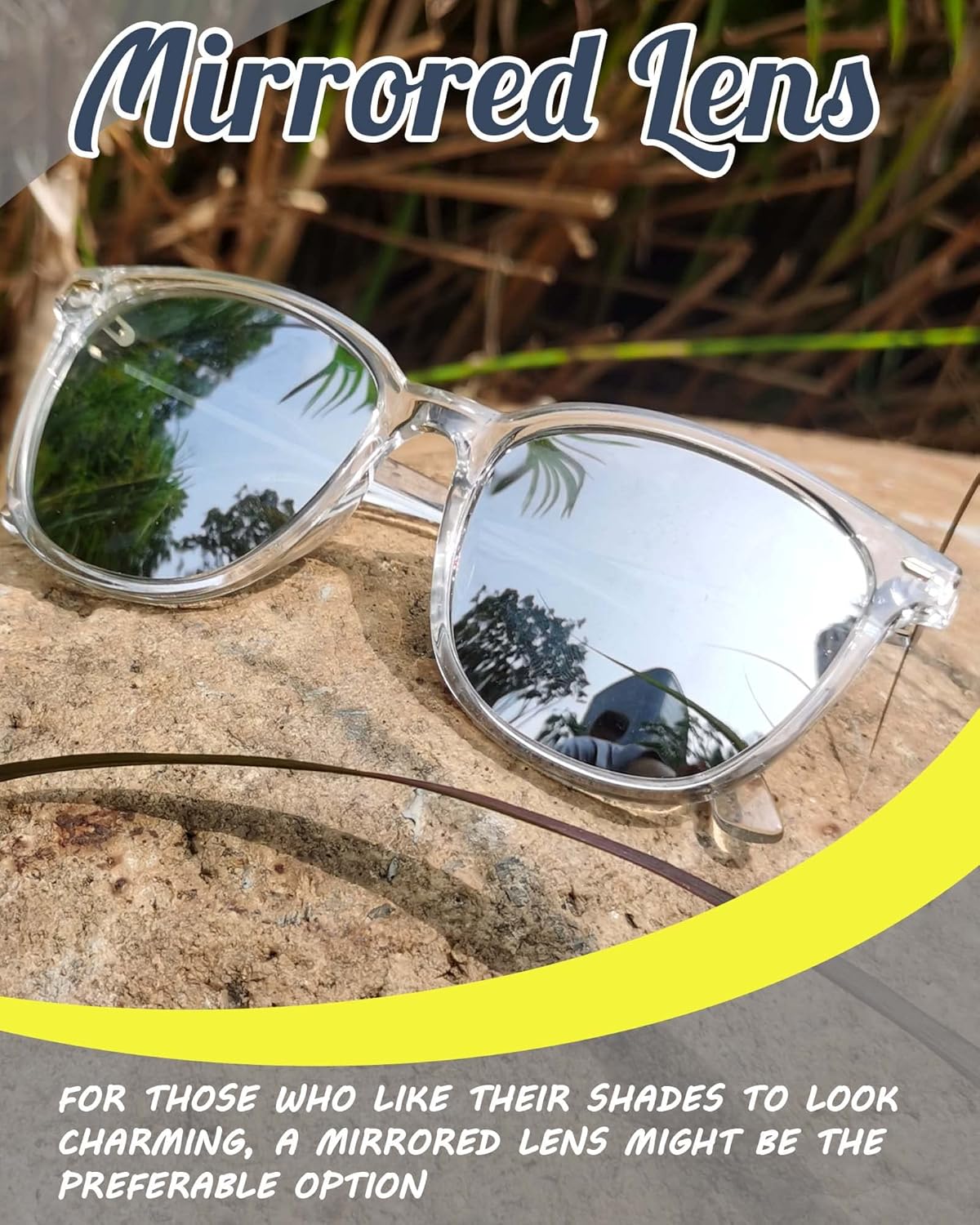 Myiaur Polarized Sunglasses for Women, Square Mirrored Trendy Shades with UV Protection Reduce Glare Sun Glasses - Image 6