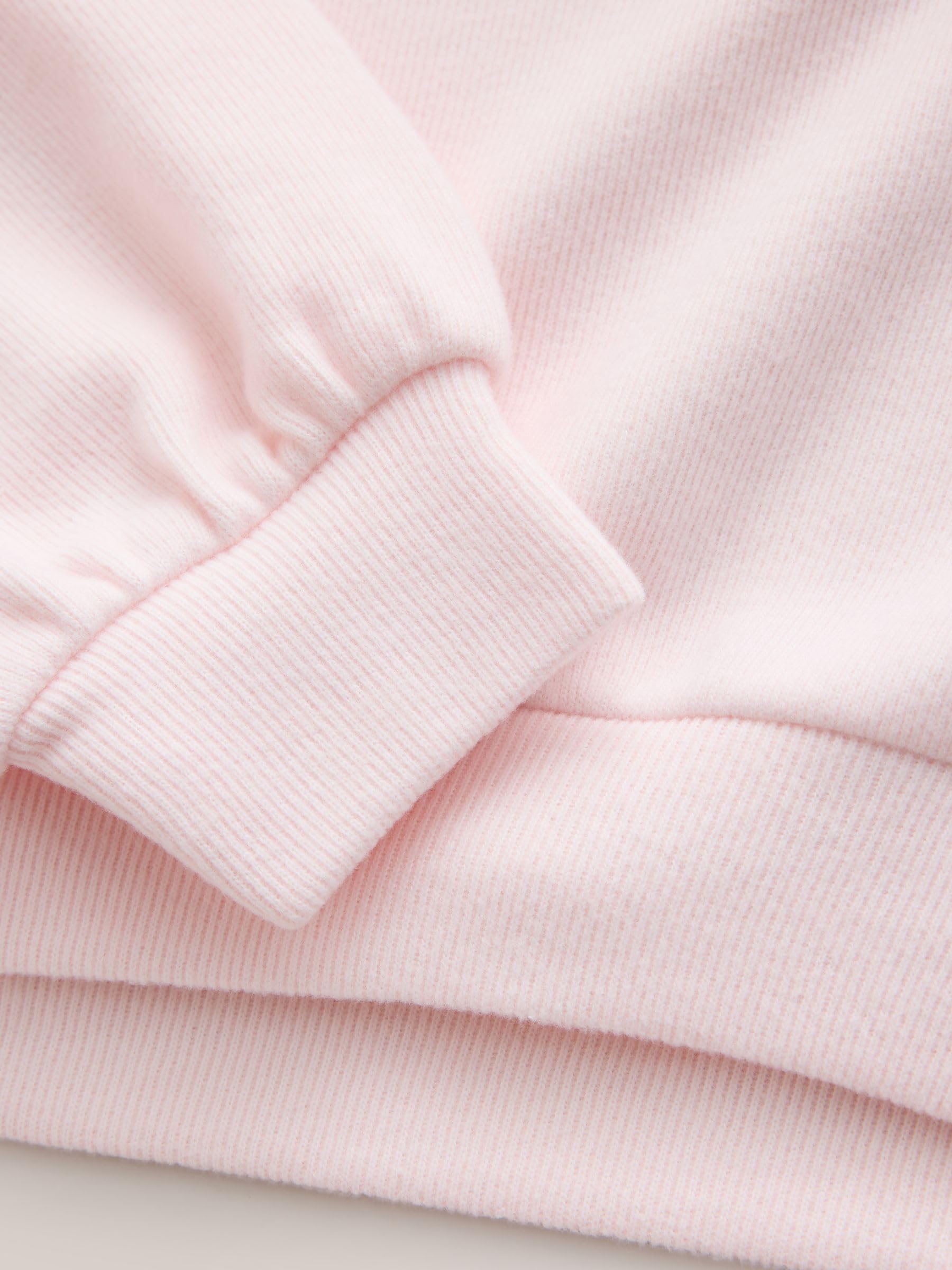Ragazza Set 2 pezzi con morbida felpa con cappuccio a coste e joggers a gamba larga