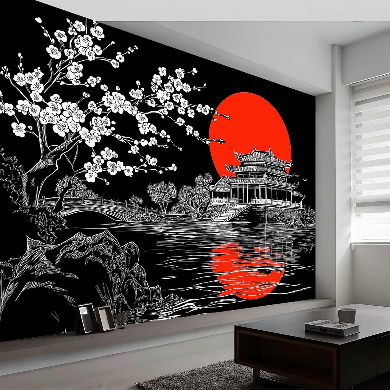 Papier peint panoramique cerisier japonais pour créer une ambiance zen dans votre chambre w.706