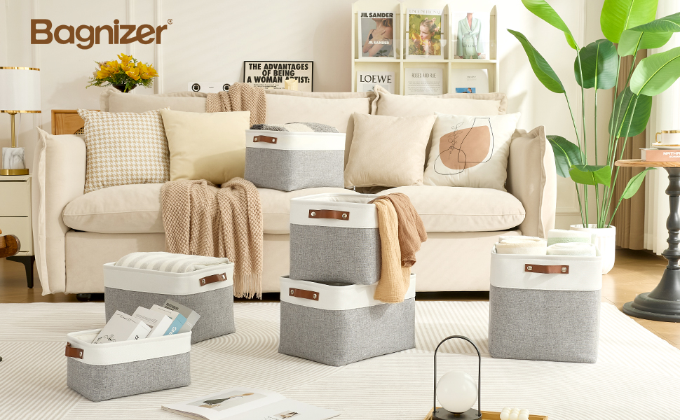 Amazon.com: Bagnizer 13x13 Cube Storage Bins, Collapsible Fabric