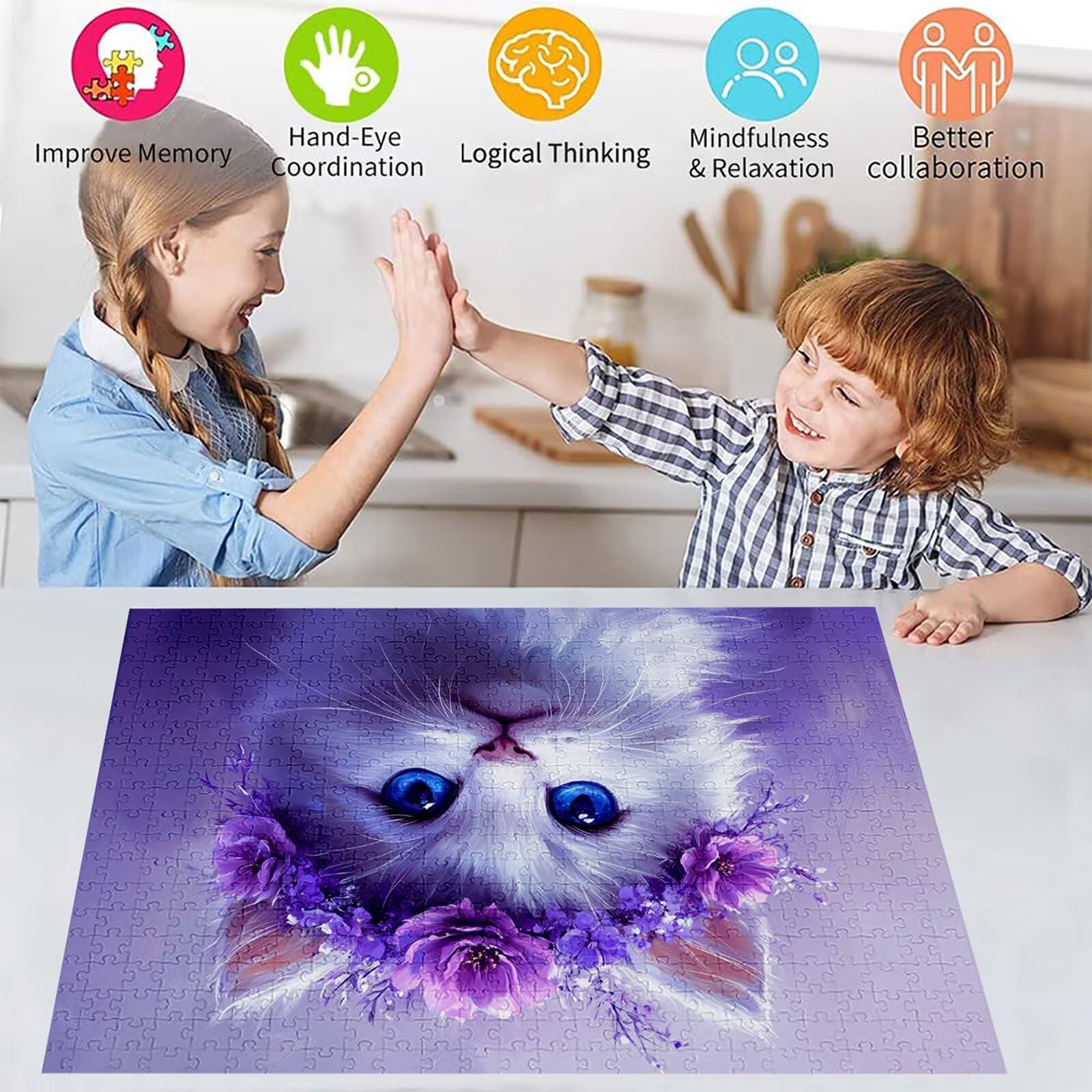 Puzzle 4000 elementów kot puzzle dla dorosłych korona 141 x 87 cm unikalne rzemiosło klasyczne 3D drewniana układanka do rodzinnych gier biznesowych, układanka zrób to sam do dekoracji ścian domu