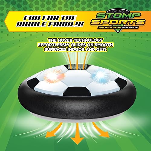 Miniatura 3 de Hover Soccer - Paquete de 2 unidades de The Makers of Stomp Rocket - Luces LED y parachoques acolchados para interiores para niños y niñas de 3, 4,