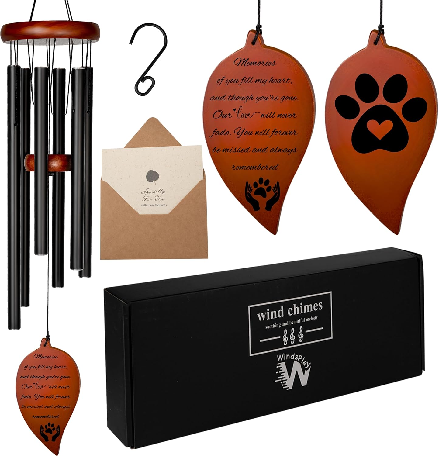 Pet Memorial Wind Chimes For Dogs - 32.5" Pet Remembrance Wind Chime - Dog Memorial Gifts For Loss Of Dog - Prime Bereavement Gift Idea For Loss Of Cat Sympathy Gift - Bereavement Gifts Dogs