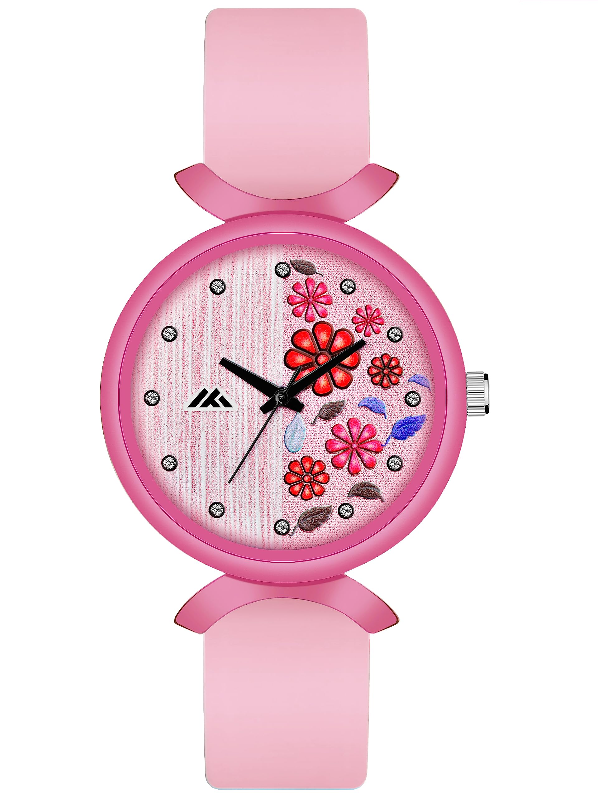 Shocknshop Casual Analog Flower Print Round Dial Ladies Silicone Band Wrist Watches For Women & Girls (Pink Colored Dial & Strap) (B0CB645C2G) Amazon Price History, Amazon Price Tracker