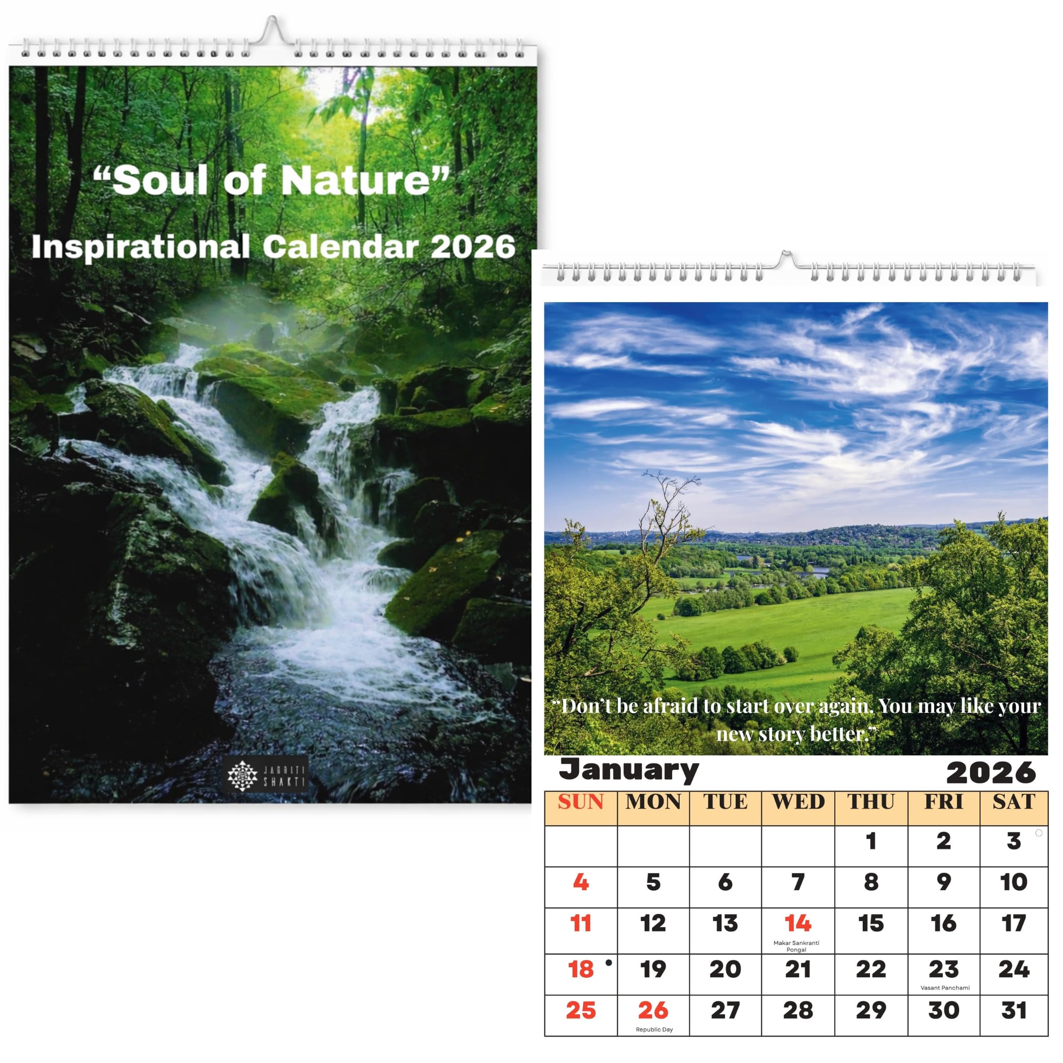 2025 Wall Calendar-Serene Landscapes – Theme- Inspirational Nature | 12 Breathtaking Monthly Images with Quotes | 12 x 17 Inches | 220 GSM Premium Paper | Home & Office Decor | Includes Holiday List-image-34
