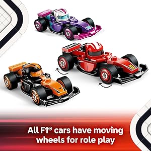 LEGO F1 Collectible Race Cars, 6 Pack - Building Set for Boys & Girls, Ages 6+ - Birthday Party Favor or Gift - Mystery Box W/Surprise F1 Car Toys - Travel Toys for Kids - 66796