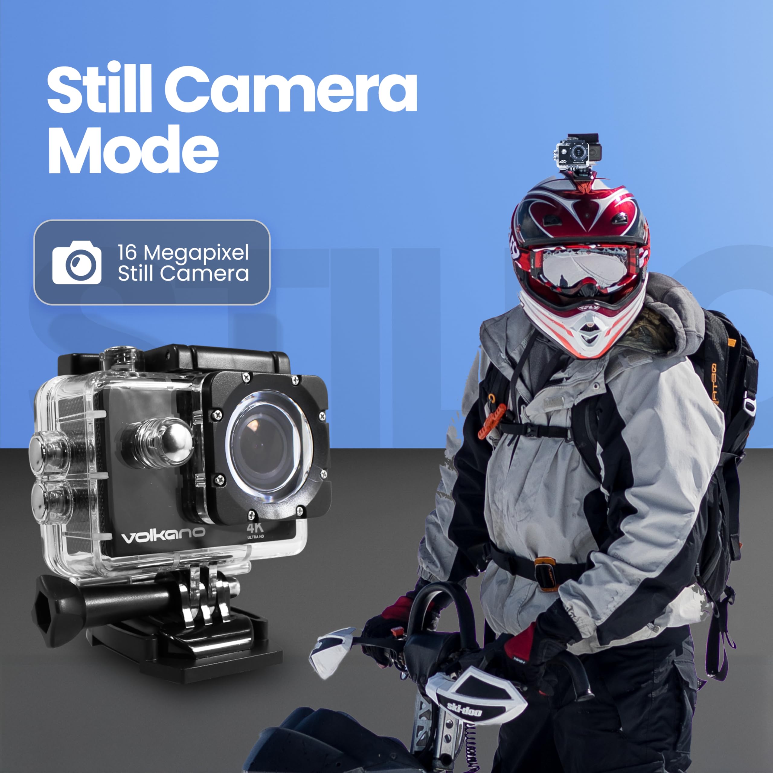 Volkano VK-10005-BK Extreme Series 4K Action Camera, Black