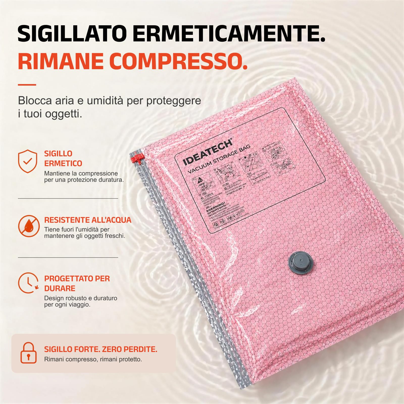 IDEATECH Sacchetti Sottovuoto Vestiti 12 Pezzi (4S 50x40cm+4M 60x40cm+4L 60x50cm) con Pompa USB Compressione Salvaspazio Riutilizzabile per Piumoni Viaggi