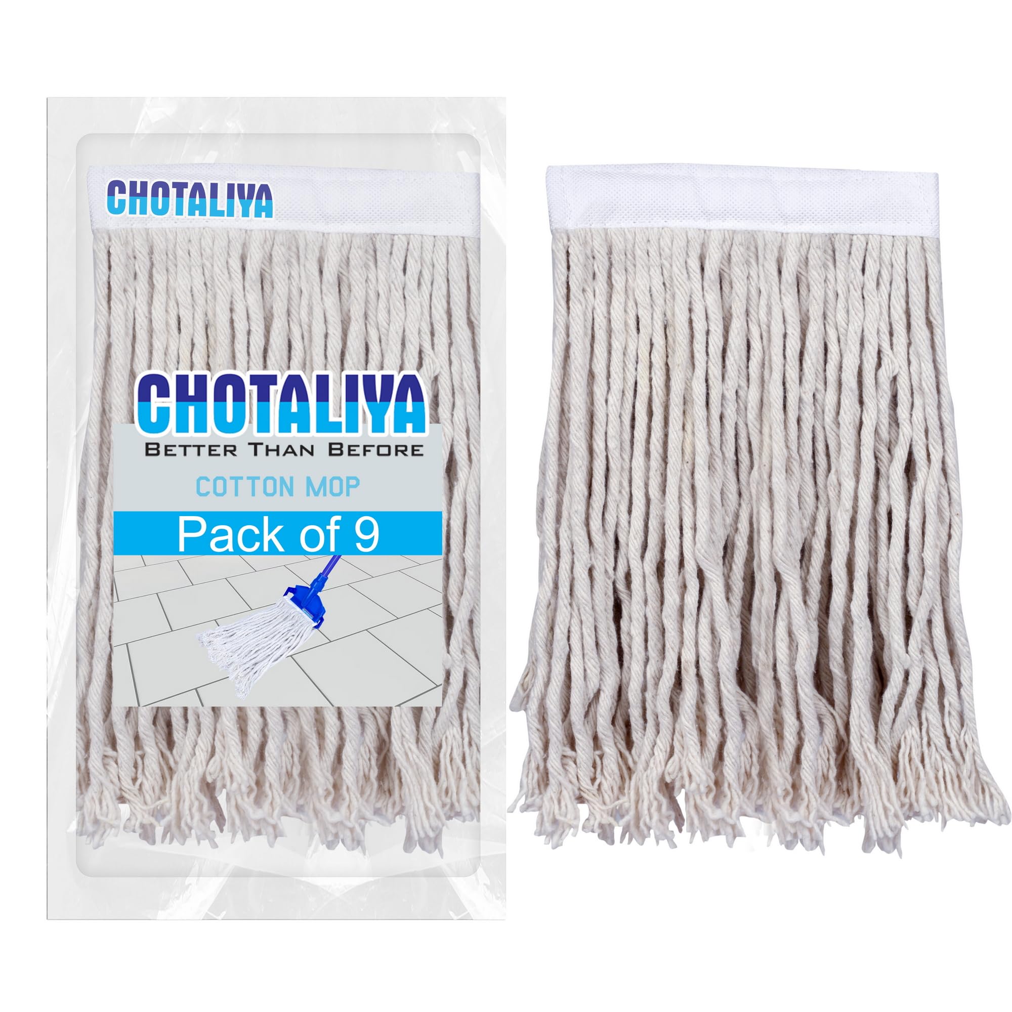 CHOTALIYA Cotton Mop Refill for Floor Cleaning 250gm (White) - (PACK OF 9) (B099KN5JJ5) Amazon Price History, Amazon Price Tracker