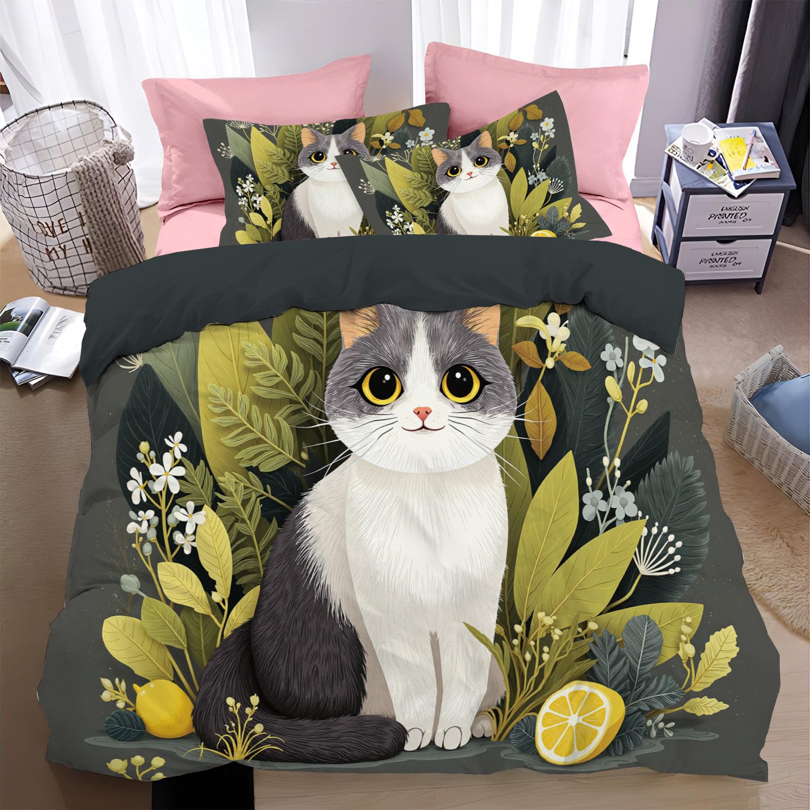 Housse de couette 220x240cm en microfibre confortable et facile à entretenir pour grand lit