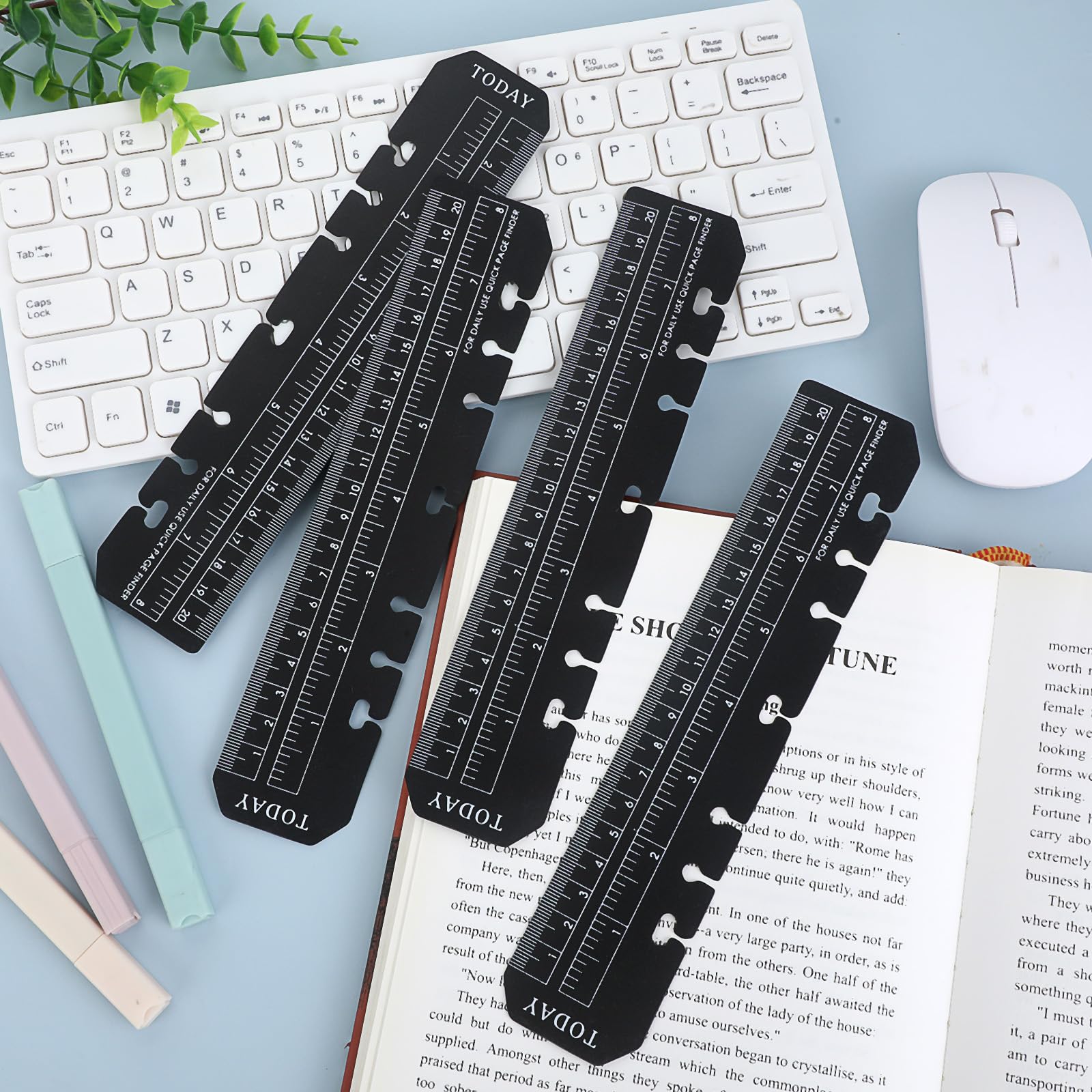 4 Stück A5 Lesezeichen Lineal - Flexible Seitenmarker Für 6-Ring Ordner