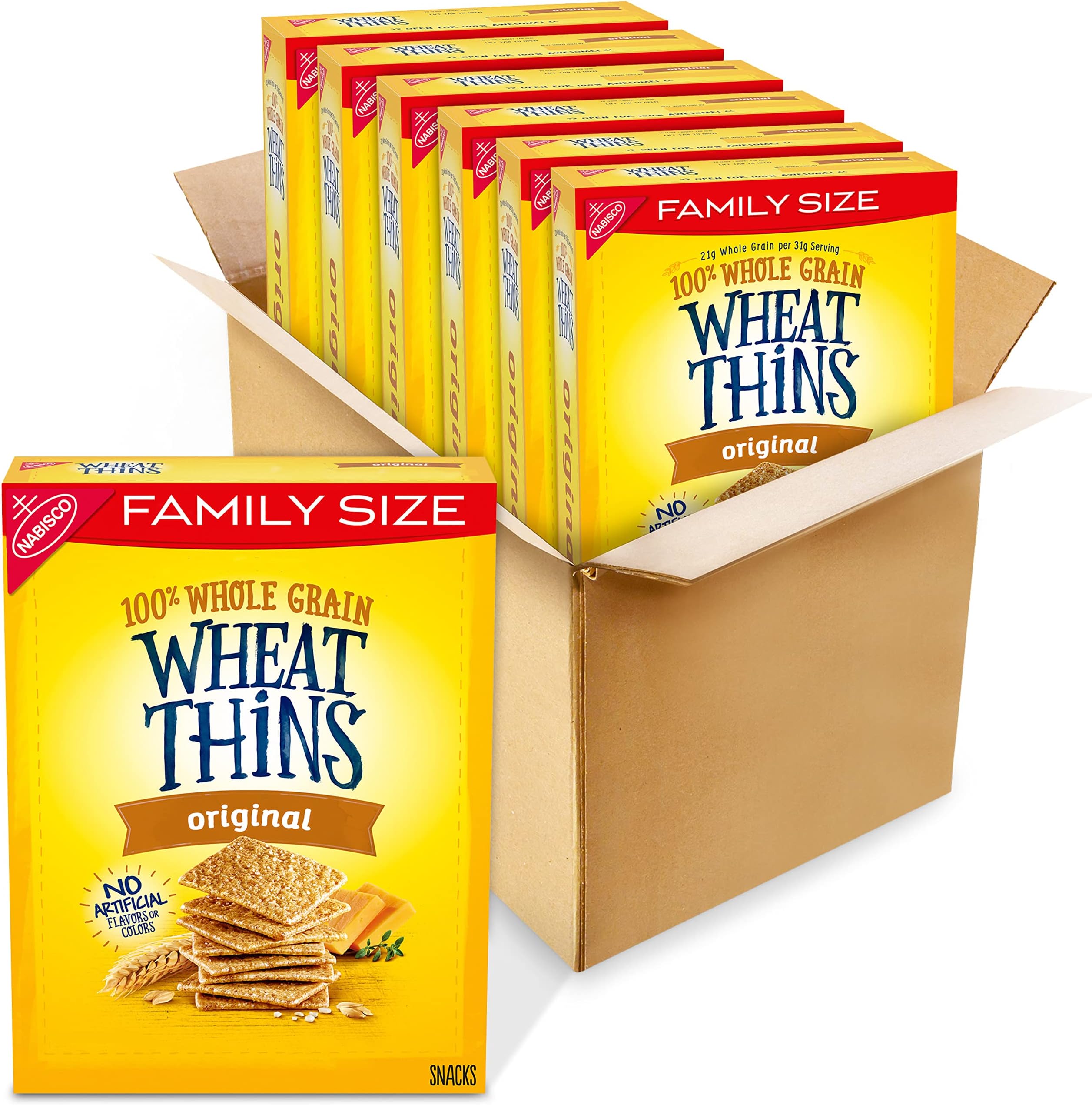 Original Snacks, Whole Grain Wheat Crackers, Bulk Snack Crackers, Family Size, 6 - 14 oz Boxes