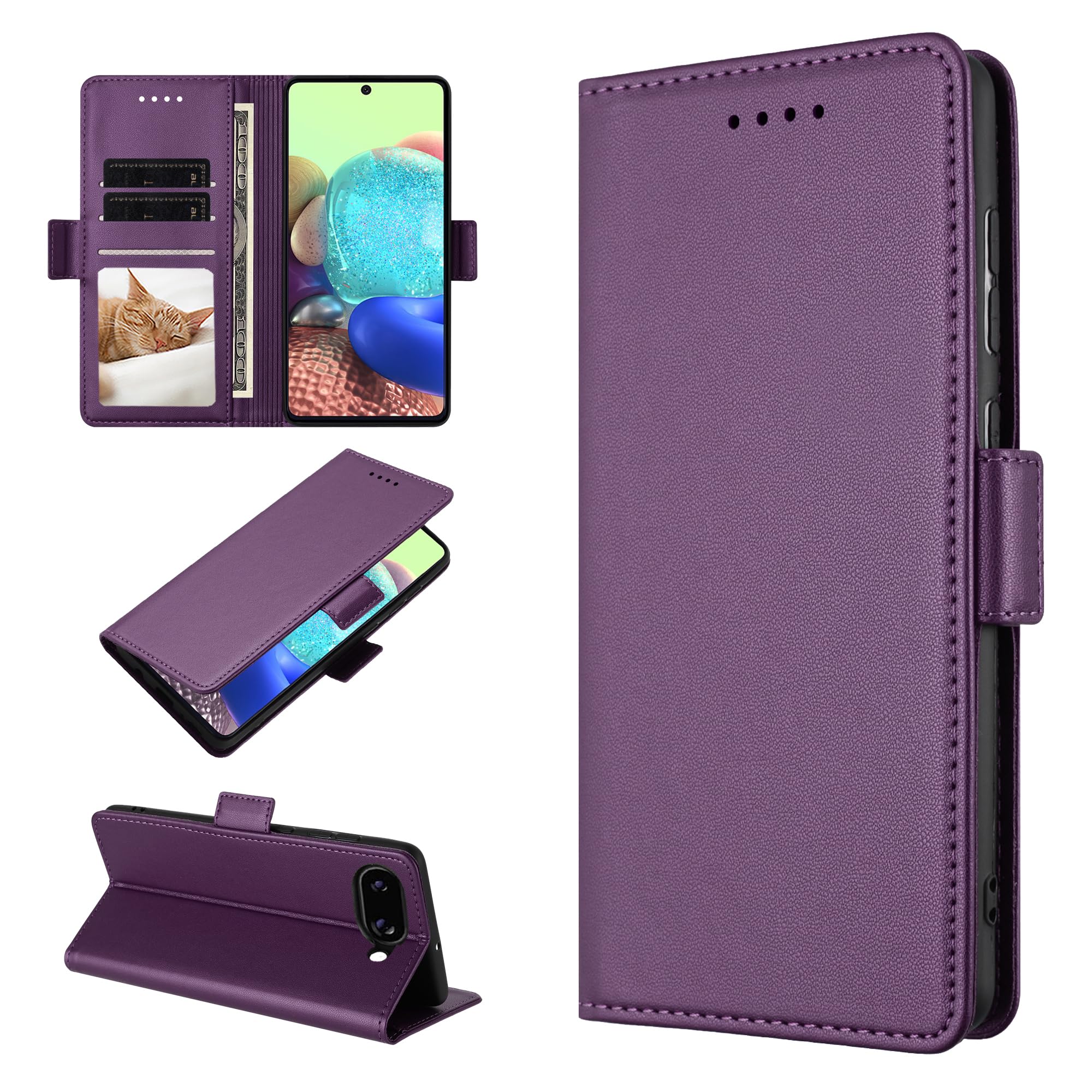 Ugazuisi 兼用 Google Pixel 10A 対応 ケース手帳型 グーグル ピクセル Pixel10 A 向け 携帯カバー 手帳型ケース スマホケース 携帯ケース スマホカバー カードポケット 財布型 RFID カード類信号盗難防止 サイドマグネット スタンド機能 耐衝撃 パープル