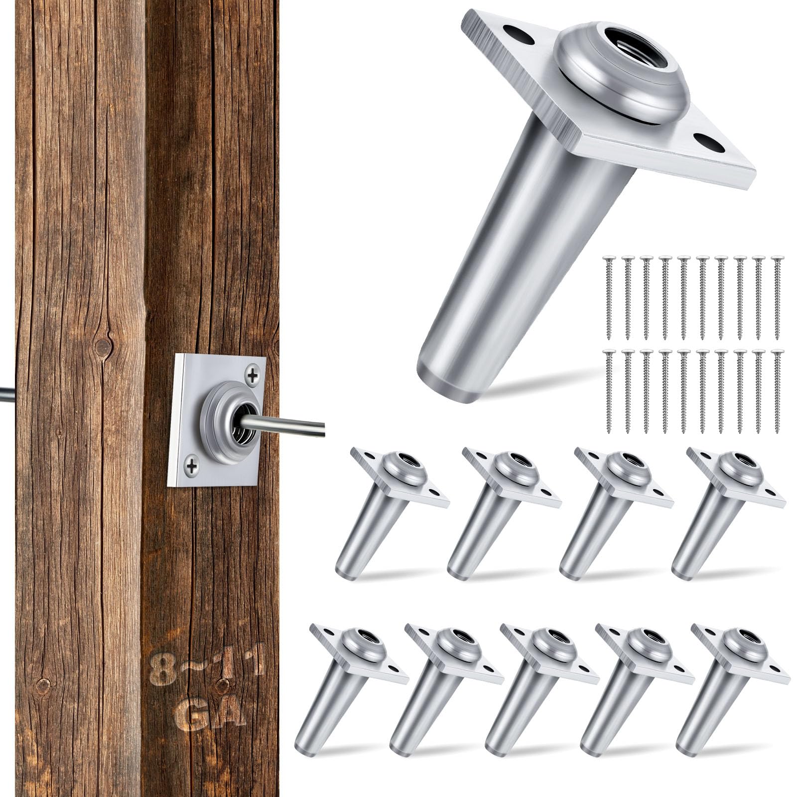 10 Pieces Anchor Wire Vise Anchor Vise with Screws Grape Trellis Anchor Vise for Tightening 8~11 Gauge Wire to Build Trellises, Vineyards, Fences and Arbors