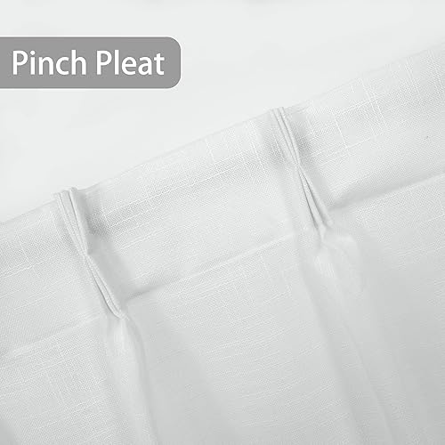 Miniatura 7 de DriftAway Cortinas plisadas de lino para cocina, cortinas cortas con textura de lino para ventana pequeña, baño, lavandería, 2 paneles, cortinas