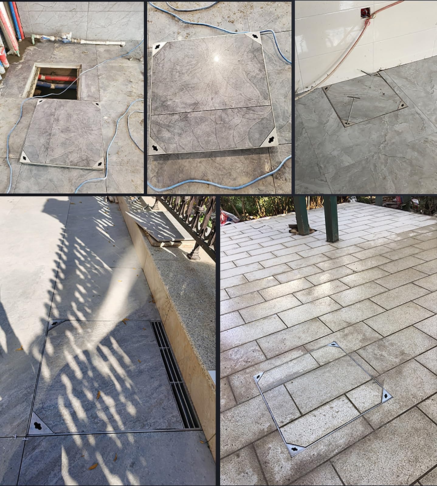 Heavy Du inless - Cubiertas de boca de acero empotradas cuadradas para uso en exteriores, ideales para patios, jardines, carreteras, 20-39 pulgadas (33in x27in / 84 x 68 cm)