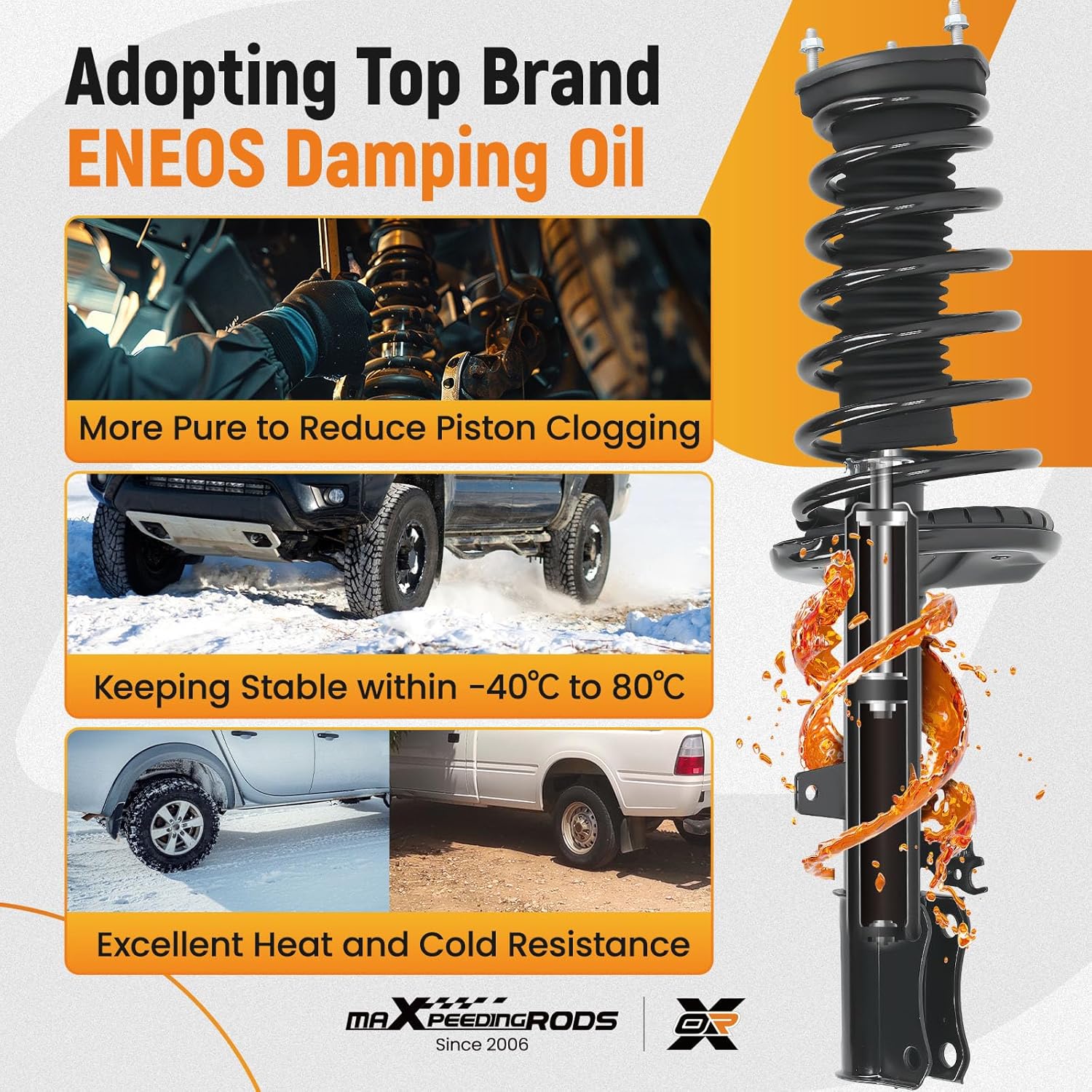 maXpeedingrods 4Pcs Rear Struts & Sway Bar Links for Toyota Camry 1997-2001 Toyota Solara 1999-2003, 171680 171681 K90313 Shocks Absorber Struts with Coil Spring Stabilizer Links