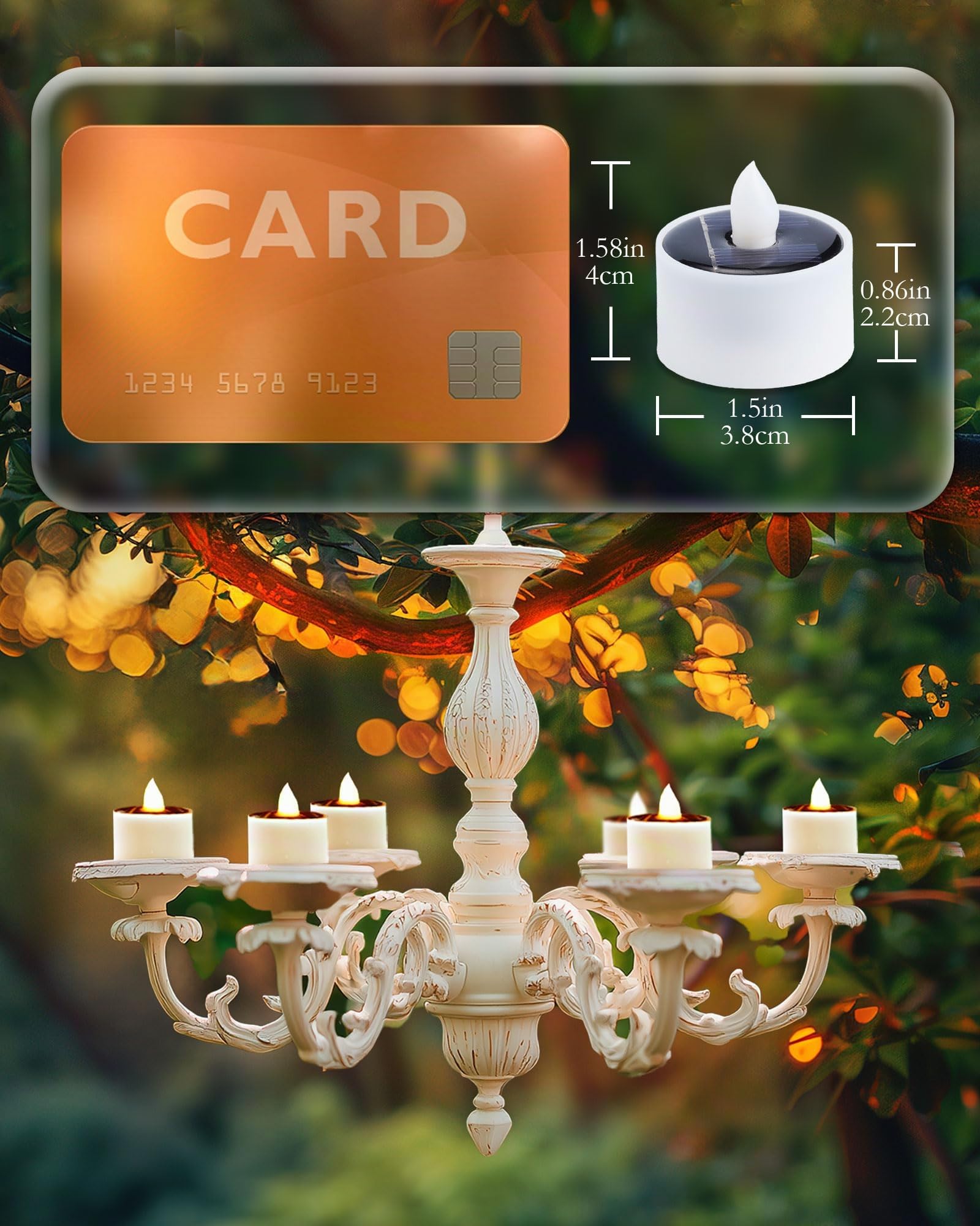 Homemory Solar Teelichter, wasserdichte LED Teelichter für Außenbereich mit Dämmerungssensor (Auto Ein/Aus), Wiederaufladbar Teelichter für Outdoor Laterne, Garten, Camping, 8 Stück