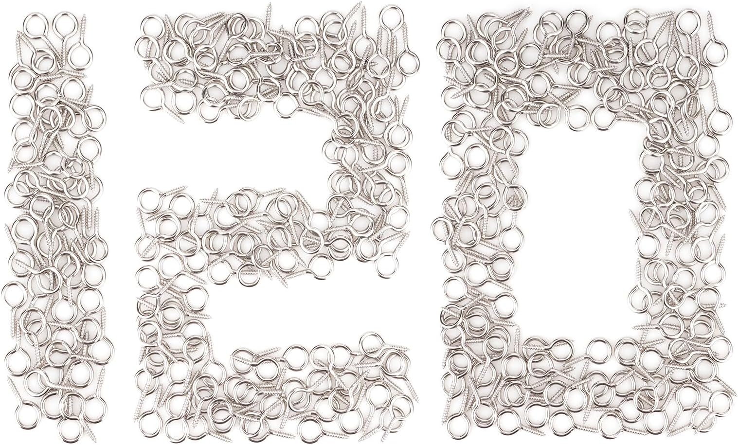 Aovchei 120PCS 0.67 inches 304 Stainless Steel Eye Screws, Heavy Duty Screw, Eye Hooks Screw Eye Bolts Eye Hooks Screw, Indoor & Outdoor