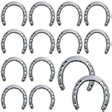 Aiofaervy 14 Pieces Cast Iron Horseshoe Wall Decor,Silver Vintage Metal Horseshoes Décor for Western Rustic Farmhouse Crafts,Wedding, Good Luck Party Favor Decoration