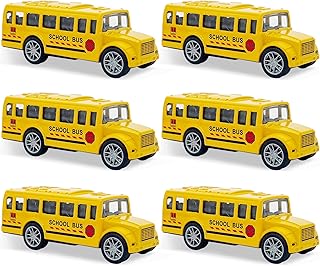 6 Pack 3.5" Pull Back Yellow Small Size School Bus Playset,Durable Die-cast Metal Toy Vehicles,Party Favors,Best Birthday Gift for Boys Girls Kids Toddlers