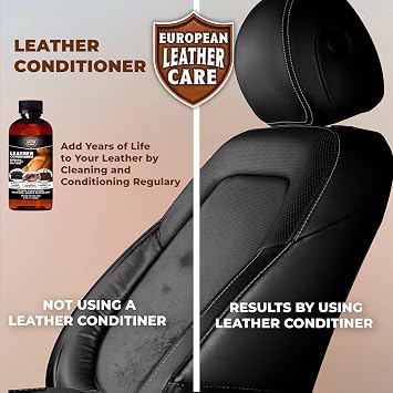 European Leather Care Leather 8 oz Conditioner for Leather Couch, Furniture, Shoe, Leather Jacket, Purse, Boot Cleaner, Leather Conditioner Car Leather Cleaner Leather Repair Restorer All Natural USA