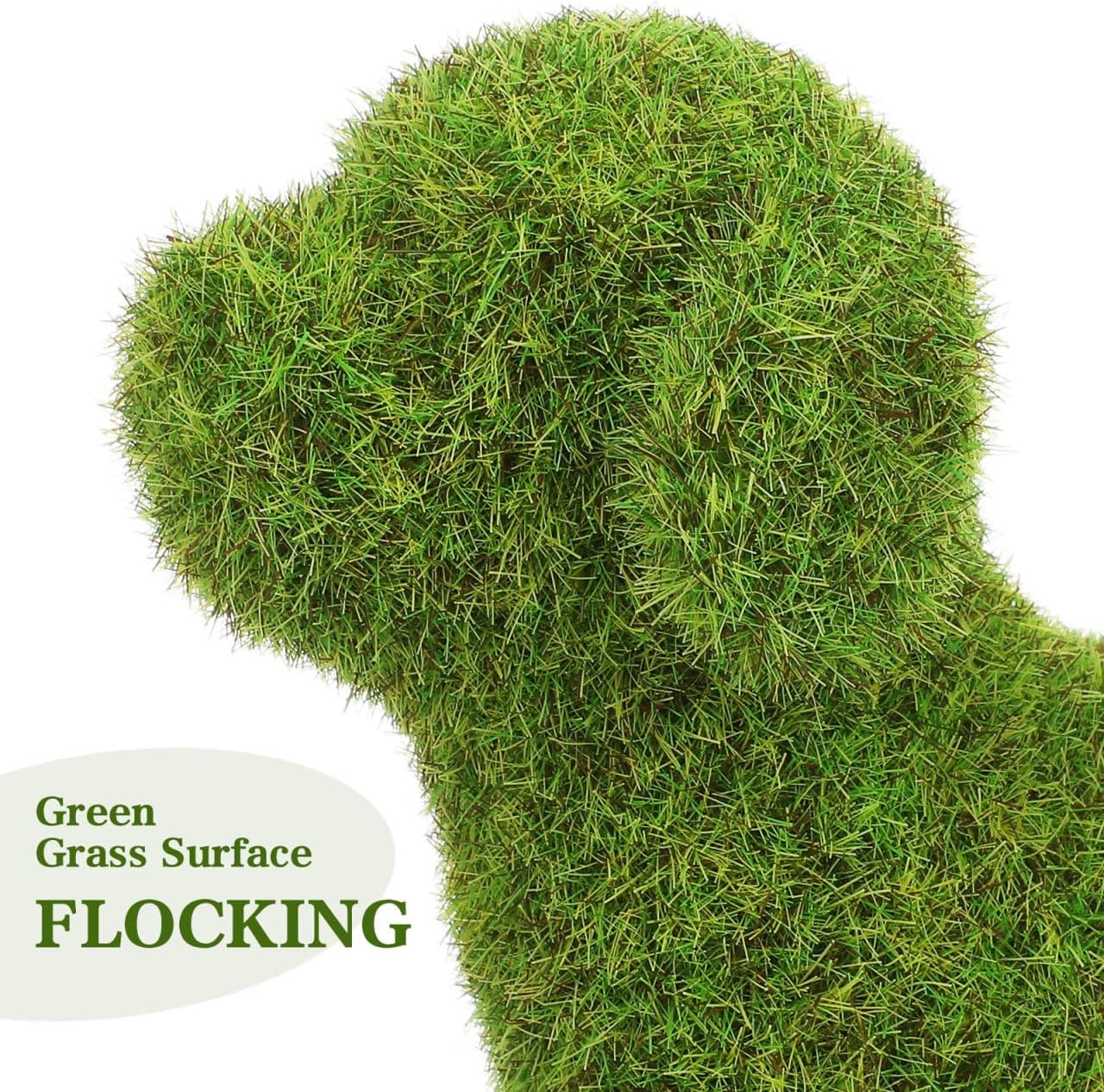 European Style Dog Figurine 6.88 Inch Outdoor Garden Ornament with Yarn Flocking Realistic Dog Topiary for Patio Lawn Decor - Image 5